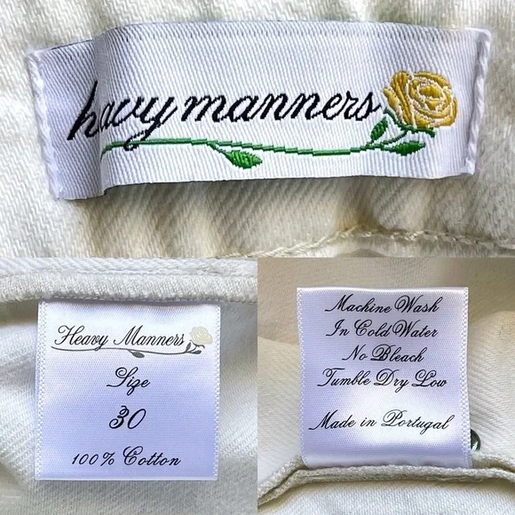 Heavy Manners Vanilla Sky Low Rise Baggy Denim White Cotton 30 NWT - Picture 6 of 9